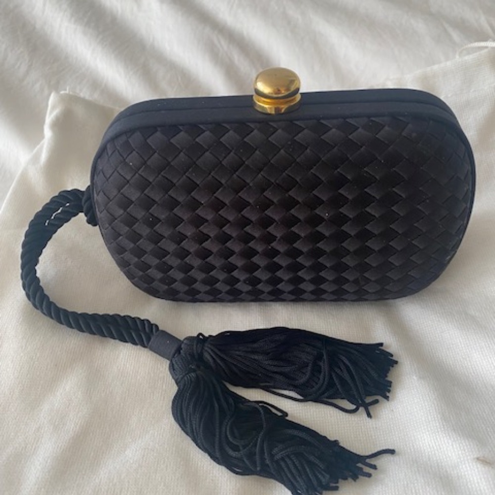 Neiman Marcus Vintage Silk Woven Evening Clutch - RESEMBLES BOTTEGA VENETA